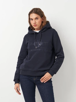 Худі жіноче GANT Reg Tonal Shield Hoodie 4203648-433 XS Синє (7325706696412)