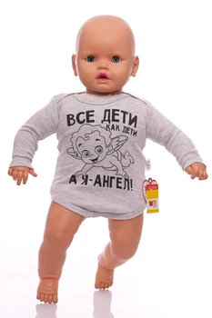 Боди с длинным рукавом интерлок Ангел серое Murat Baby 74 см (34825)