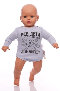 Боди с длинным рукавом для мальчика интерлок Ангел голубое Murat Baby 68 см (34822)