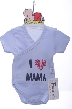Боди с коротким рукавом для мальчикка на кнопках Findik интерлок I love Mama 68 см (42981)