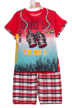 Футболка с бриджами для мальчика трикотажные Look красный 152 см (31300)