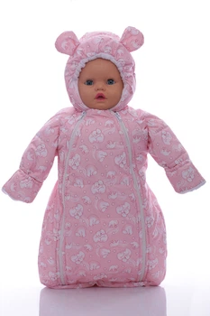 Конверт на флисе для деовчки Babykroha с Мишками персиково розовый 68 см (44909)