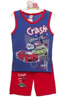 Майка с шортами для мальчика трикотажные Crash красный 98 см (31273)
