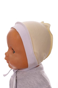 Чіпчик на зав'язках інтерлок Babykroha світло жовтий 0м+ (45096)