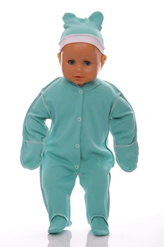 Человечек с шапкой интерлок Babykroha ля-ля цвет морской волны 50 см (45107)