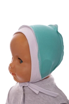 Чепчик на зав'язках інтерлок Babykroha морська хвиля 0м+ (45095)