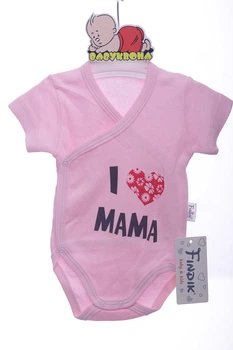Боді з коротким рукавом для дівчинки на кнопках Findik інтерлок I love Mama 68 см (42982)