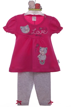 Костюм летний для девочки трикотажный Love розовый 86 см (38483)