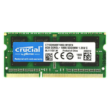 Пам'ять Crucial 8GB SO-DIMM DDR3L 1866MHz (CT102464BF186D)