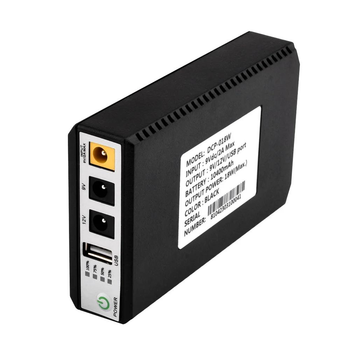 ИБП (UPS) DC 18W 10400mAh для роутера/терминала/камеры |DCP-018W / DC5.5x2.5mm: 5V / 9V / 12V / USB / LED | Black (БЕЗ БЛОКА ПИТАНИЯ)