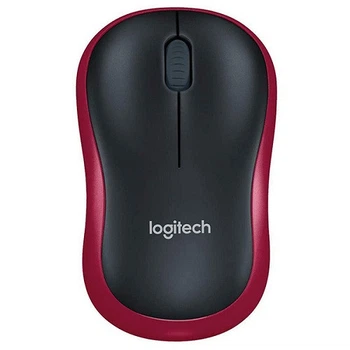 Беспроводная оптическая мышь Logitech с USB адаптером, 3 кнопки, 1000 dpi, красная