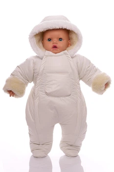 Комбинезон на меху Babykroha без логотипа молочный 74 см (51186)
