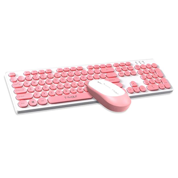 Беспроводная клавиатура с мышью для пк и ноутбука TWolf TF770 USB 2.4Гц (UkrEn) Pink