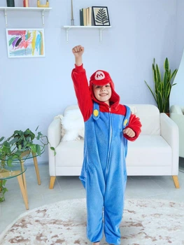 Піжама кігурумі Kigurumi для дівчинки Super Mario Супер Маріо Синій на зріст 110 - 120 см (205441)