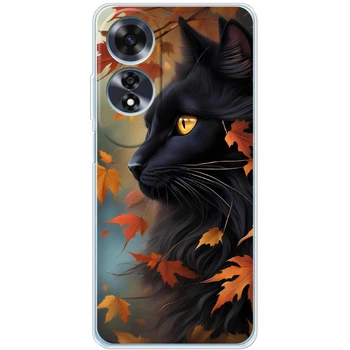 Силіконовий Чохол з Картинкою для OPPO A60 Принт (Чорний Кіт) (57617-ysm007)