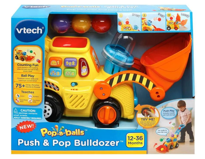 Каталка бульдозер Vtech Pop a Balls Push & Pop Bulldozer
