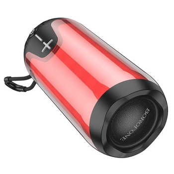 Черная портативная Bluetooth колонка Borofone BR33 с батареей емкостью 1500 mAh, RGB подсветкой, поддержкой BT V5.3, AUX, TF, FM-радио и USB.