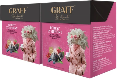 Упаковка чаю чорного Graff Forest Symphony 20 пірамідок по 1.8 г х 2 шт (4820279611150)
