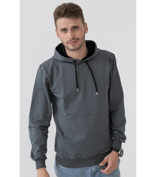 Базовое однотонное мужское худи - HECTOR - 17234-18101 - 2XL - Темно-серый