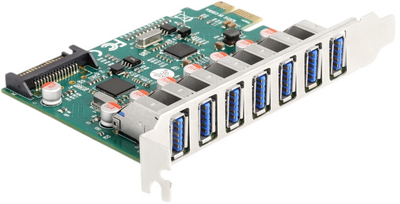 Karta rozszerzeń DeLOCK PCIe2.0 x1 - 7 x USB 3.2 Gen 1 (4043619901043)