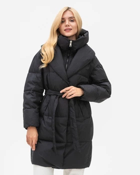 Куртка жіноча пальто зимовий Біо-пух DuPont Sorona original Viva-Wear 8338 48 чорний 83386