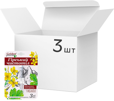 Засіб від мозолів і бородавок Golden Pharm Гірський чистотіл 3 мл x 3 шт (95102833217051)