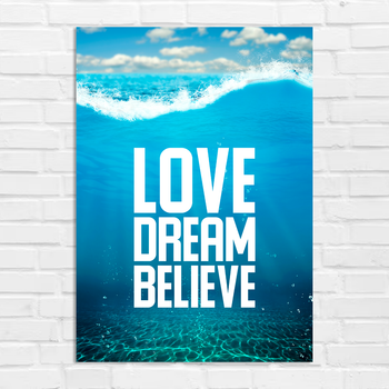 Плакат-постер Кавун Love Dream Believe А3 Різнокольоровий ПЛ000900А3