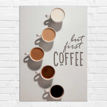 Плакат-постер на стену с мотивационным принтом "But first coffee ...Але спочатку кава" А1 ПЛ000915А1
