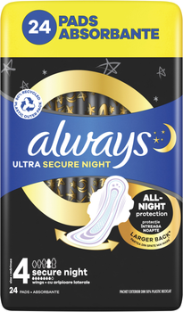 Гігієнічні прокладки Always Ultra Secure Night Розмір 4 24 шт (8006540093764)