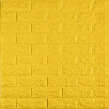 3D панель самоклеющаяся кирпич Желтый 700x770x7мм (010-7) Sticker Wall SW-00000049