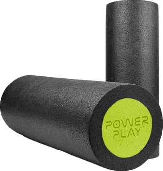Массажный ролик (роллер) гладкий PowerPlay 4021 Fitness Roller 30x15 см Черно-зеленый (PP_4021_BL/Green_(30*15))