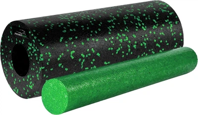 Массажный ролик (роллер) гладкий PowerPlay PP-4348 2 in 1 EPP Foam Roller 33x14 см Черно/Зеленый (PP_4348_Green_(33*14))