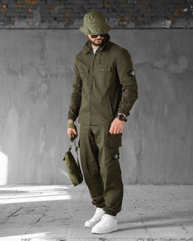 Мужской демисезонный спортивный костюм Stone Island S хаки (88207)