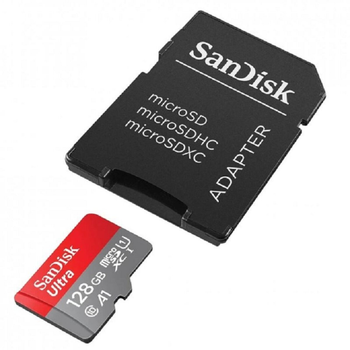 Карта памяти microSDXC (UHS-1) SanDisk Ultra 128Gb class 10 A1 (140Mb/s) +SD-адаптер Imaging Packaging (SDSQUAB-128G-GN6IA)