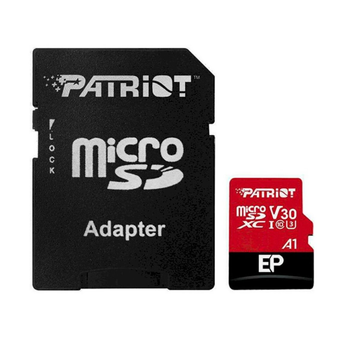 Карта памяти microSDXC (UHS-1 U3) Patriot EP Series 1Тb class 10 V30 (R-100MB/s, W-80MB/s) + adapter SD (PEF1TBEP31MCX)