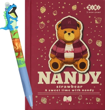 Набор Блокнот ZiBi Bear Toy + Гелевая ручка Dino Пиши-Стирай (ZB.12721-13.2)