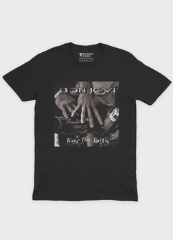 Чоловіча футболка MODNO з рок принтом "Bon Jovi" XL Чорний (TS001-1-BL-004-2-029-M)