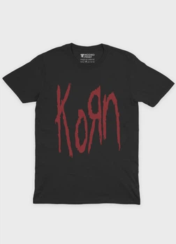 Чоловіча футболка MODNO з рок принтом "KORN" L Чорний (TS001-5-BL-004-2-392-M)