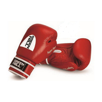 Перчатки бокс GREEN HILL SUPER STAR AIBA кожа красный 12 oz