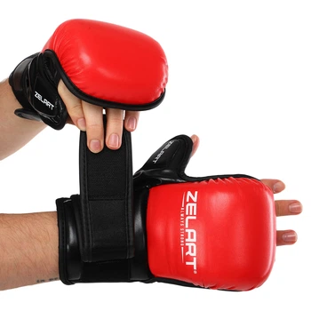 Рукавички для змішаних єдиноборств BO-4612 EVERLAST MMA червоний/чорний розмір L