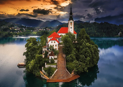 Puzzle Trefl Premium Plus Quality Photo Odyssey: Jezioro Bled Słowenia 1000 elementów (5900511107975)