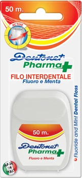 Зубна нитка Dentonet Pharma з фтором і м'ятою 50 м (8009315001025)