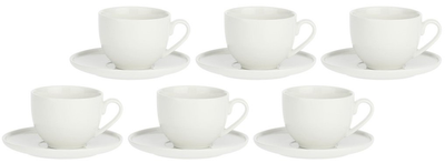 Zestaw filiżanek do kawy La Porcellana Bianca Corte ze spodkiem porcelana 80 ml x 6 szt (8027549069895)