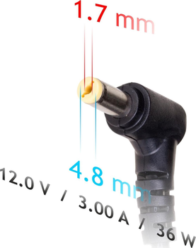 Блок живлення Akyga для ноутбука Asus 12V 3A 36W (4.8x1.7) (AK-ND-49)
