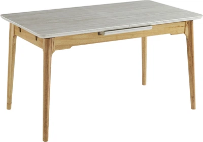 Стол обеденный керамический Vetro Mebel TM-89 Травертин матовый/дуб (TM-89-travertin/oak)