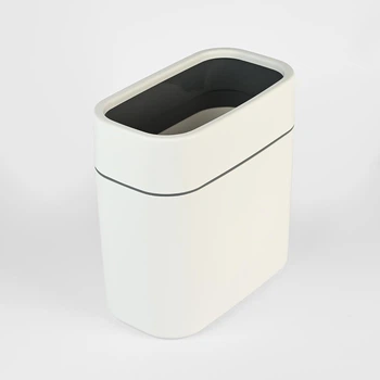 Відро для сміття MBM HOME без кришки BIN-24 10L WHITE/GRAY біло-сіре