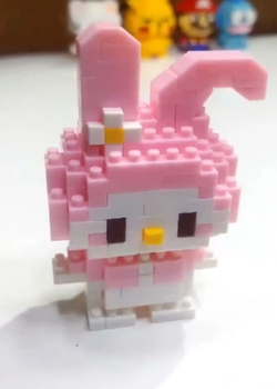 Конструктор фигурка Мелоди (Kuromi ) геншен, манги, hello kitty, Санріо Кітті, Мелоди для девочек мини блоки y2k kpop 145 деталей (AN) 21200