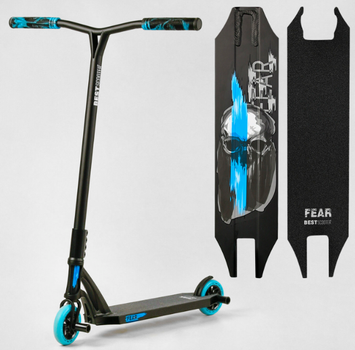 Самокат трюковый BEST SCOOTER FEAR SCS black/light blue