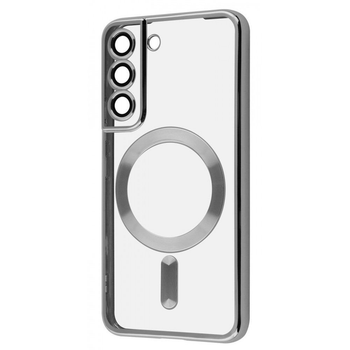 Чохол ударостійкий Wave Metal Color Case with MagSafe + лінзи на камеру для Samsung Galaxy S21 FE Silver