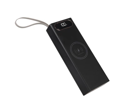 Корпус Multi-Повербанк L20, под элементы 18650 до 20 шт, 22.5+15W, с беспроводной зарядкой и фонарём, черный
